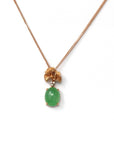 Baikalla Jewelry Gold Jadeite Necklace 18k Rose Gold Jadeite Jade Diamond Pendant Necklace