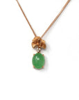 Baikalla Jewelry Gold Jadeite Necklace 18k Rose Gold Jadeite Jade Diamond Pendant Necklace