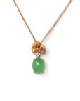 Baikalla Jewelry Gold Jadeite Necklace 18k Rose Gold Jadeite Jade Diamond Pendant Necklace