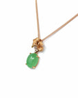 Baikalla Jewelry Gold Jadeite Necklace 18k Rose Gold Jadeite Jade Diamond Pendant Necklace