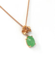 Baikalla Jewelry Gold Jadeite Necklace 18k Rose Gold Jadeite Jade Diamond Pendant Necklace