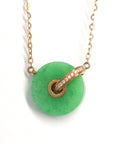 Baikalla Jewelry 18k Gold Jadeite Necklace 18k Rose Gold Genuine Burmese Jadeite Lucky Pendant Necklace With Diamonds