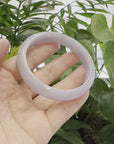 Baikalla Classic Real Lavender Jadeite Jade Bangle Bracelet (63.25mm) 