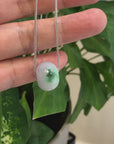 Baikalla™ "Good Luck Button" Necklace Real Lavender Jade Lucky KouKou Pendant Necklace