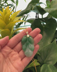 Genuine Green Jadeite Jade Leaf ( Jin Zhi Yu Ye ) Necklace With VSI Diamond Gold Bail