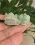 Baikalla™ Pi Xiu Genuine Burmese Lavender Green Jadeite Jade PiXiu Pendant Necklace (FengShui Lucky)