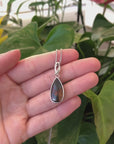 Sterling Silver Freeform Tear Drop Cut Australian Boulder Opal Bezel Set Necklace