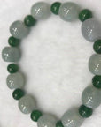 Baikalla Jewelry Jadeite Jade Bangle Bracelet Genuine Ice Jadeite Jade Nuggets Beads Bracelet with Green Jade