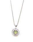 Baikalla Jewelry Gemstone Pendant Necklace 14k White Gold Genuine AAA Royal Peridot Pendant Necklace