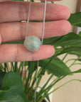 Baikalla™ "Good Luck Button" Necklace Real Ice Blue Green Jade Lucky TongTong Pendant Necklace