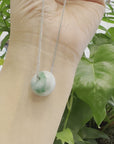 Baikalla™ "Good Luck Button" Necklace Real Rich Green Jade Lucky KouKou Pendant Necklace