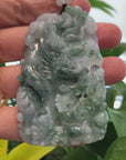 "Soaring Dragon" Natural Jadeite Jade Blue Green Pendant Necklace For Men, Collectibles.