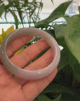 Classic Lavender- Green Burmese Jadeite Jade Bangle Bracelet (60.46 mm) 