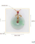 Baikalla Jewelry Jade Pendant 18k Rose Gold Genuine Burmese Jadeite Constellation (Aries) Necklace Pendant with Tourmaline