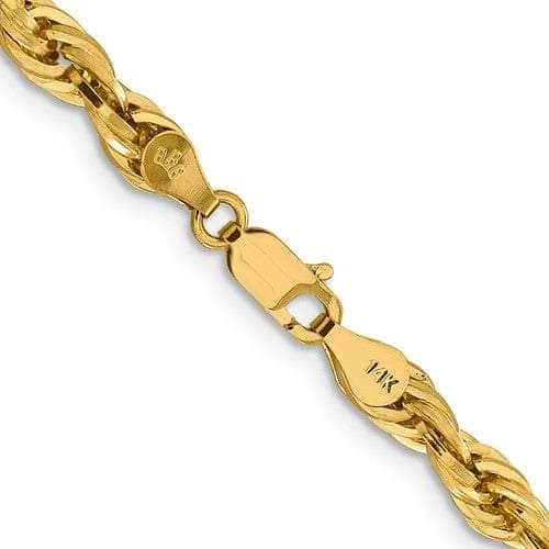 Baikalla Jewelry 14K Yellow Gold Pendant 14K 5 mm Semi Solid Diamond-cut Rope with Lobster Clasp Gold Chain