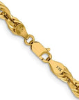 Baikalla Jewelry 14K Yellow Gold Pendant 14K 5 mm Semi Solid Diamond-cut Rope with Lobster Clasp Gold Chain