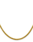 Baikalla Jewelry 14K Yellow Gold Pendant 18 in 14K 3.45mm Semi-Solid Spiga Wheat with Lobster Clasp Gold Chain