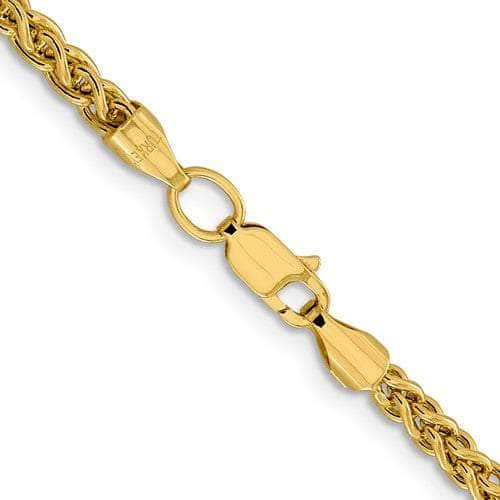 Baikalla Jewelry 14K Yellow Gold Pendant 14K 3.45mm Semi-Solid Spiga Wheat with Lobster Clasp Gold Chain