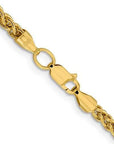 Baikalla Jewelry 14K Yellow Gold Pendant 14K 3.45mm Semi-Solid Spiga Wheat with Lobster Clasp Gold Chain