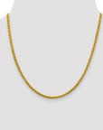 Baikalla Jewelry 14K Yellow Gold Pendant 14K 3.45mm Semi-Solid Spiga Wheat with Lobster Clasp Gold Chain