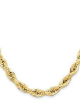 Baikalla Jewelry 14K Yellow Gold Pendant 18 in 14K 7.8 mm Semi Solid Diamond-cut Rope with Lobster Clasp Gold Chain