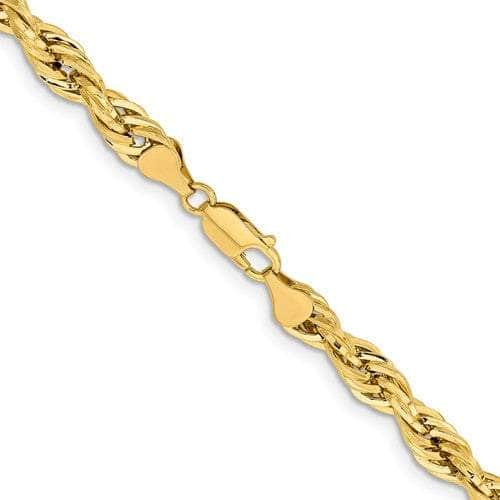 Baikalla Jewelry 14K Yellow Gold Pendant 14K 7.8 mm Semi Solid Diamond-cut Rope with Lobster Clasp Gold Chain