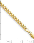 Baikalla Jewelry 14K Yellow Gold Chain 14K Yellow Gold 3.8 mm Semi-Solid Miami Cuban Chain with Lobster Clasp