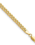 Baikalla Jewelry 14K Yellow Gold Chain 18 in 14K Yellow Gold 3.8 mm Semi-Solid Miami Cuban Chain with Lobster Clasp