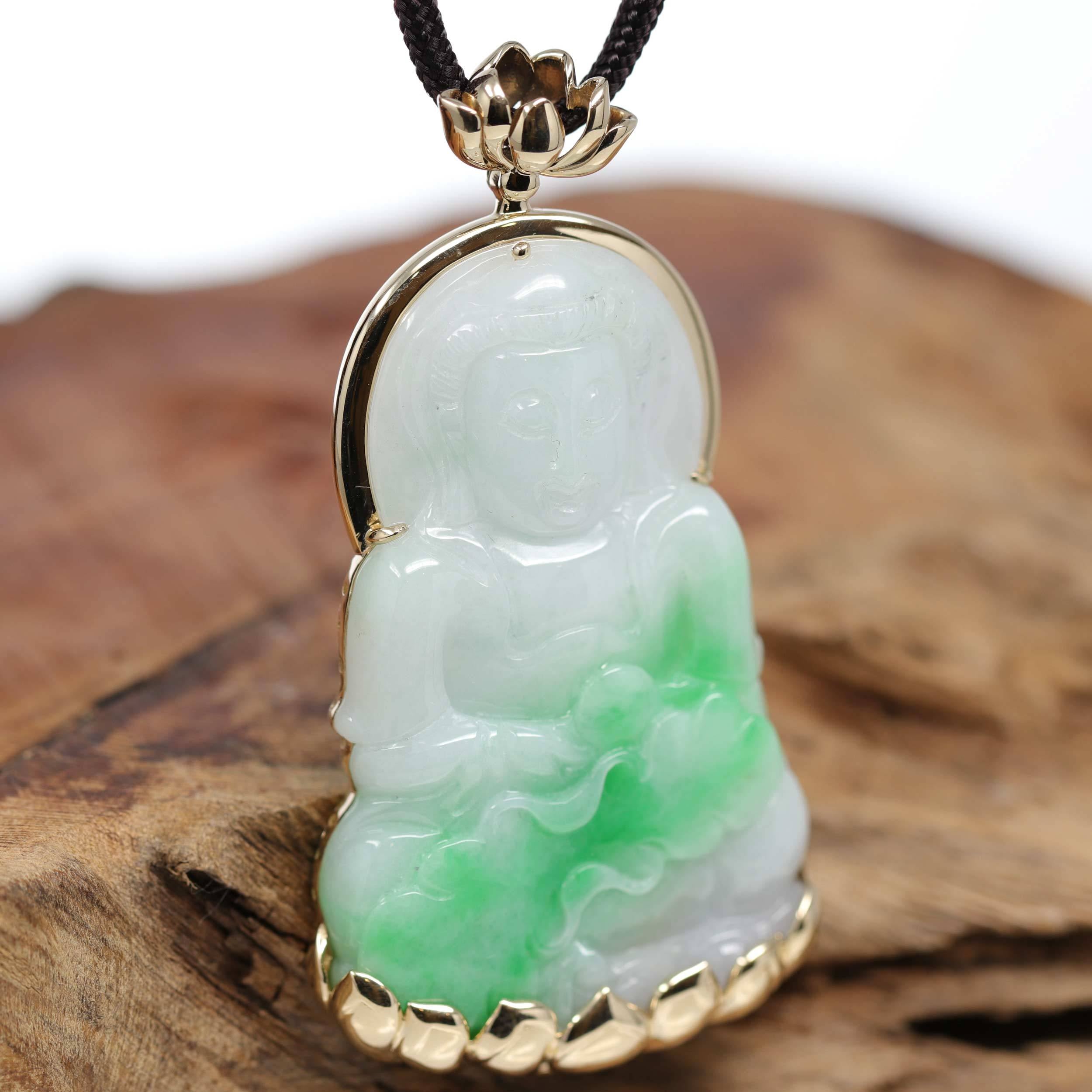 Class A Burma Jade top Guanyin Pendant