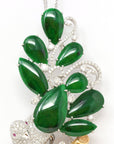 Baikalla Jewelry 18k Gold Jadeite Necklace "Bird on A Tree" Baikalla Jewelry Signature Neck-piece Brooch Necklace