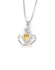 Baikalla Jewelry Silver Citrine Necklace Baikalla "LOVE Crown" Sterling Silver Natural Crown Amethyst Necklace With CZ