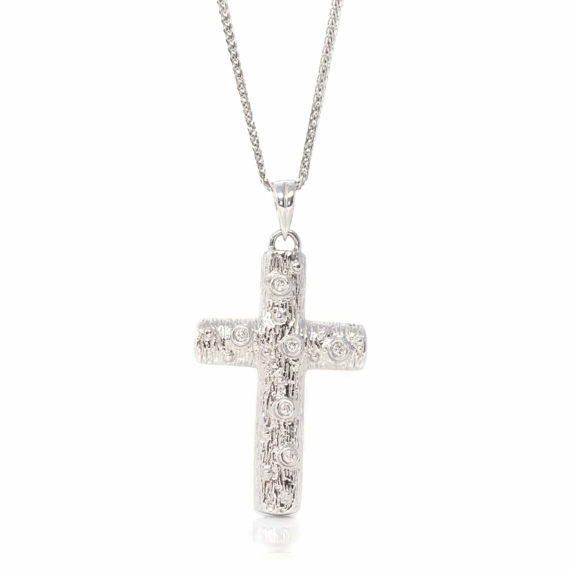 Baikalla Jewelry 24K Pure Yellow Gold Pendant Pendant Only 18K White Gold Cross Pendant Necklace With Diamond