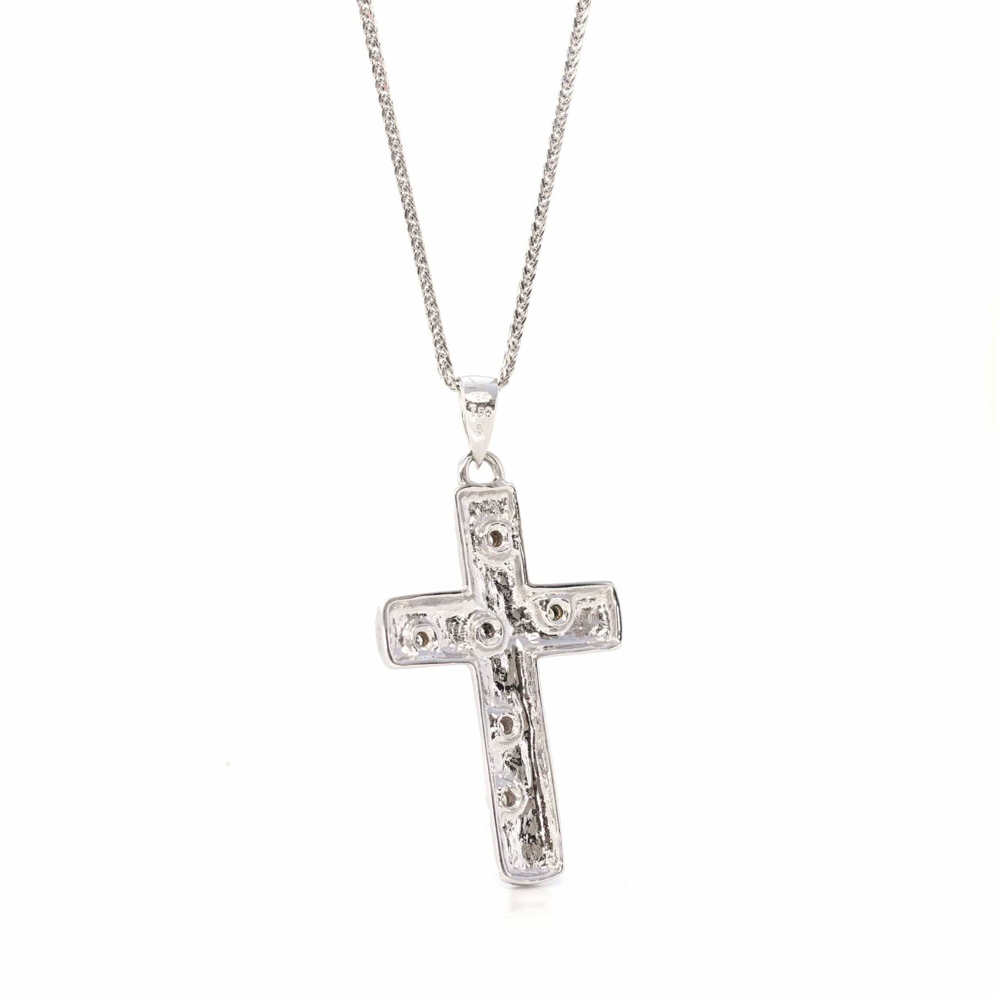 Baikalla Jewelry 24K Pure Yellow Gold Pendant 18K White Gold Cross Pendant Necklace With Diamond