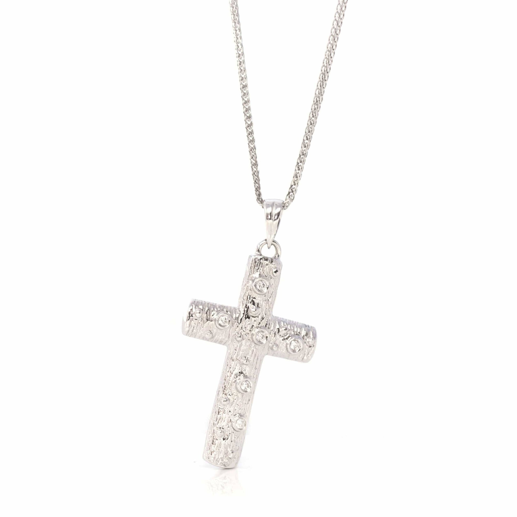 Baikalla Jewelry 24K Pure Yellow Gold Pendant 18K White Gold Cross Pendant Necklace With Diamond