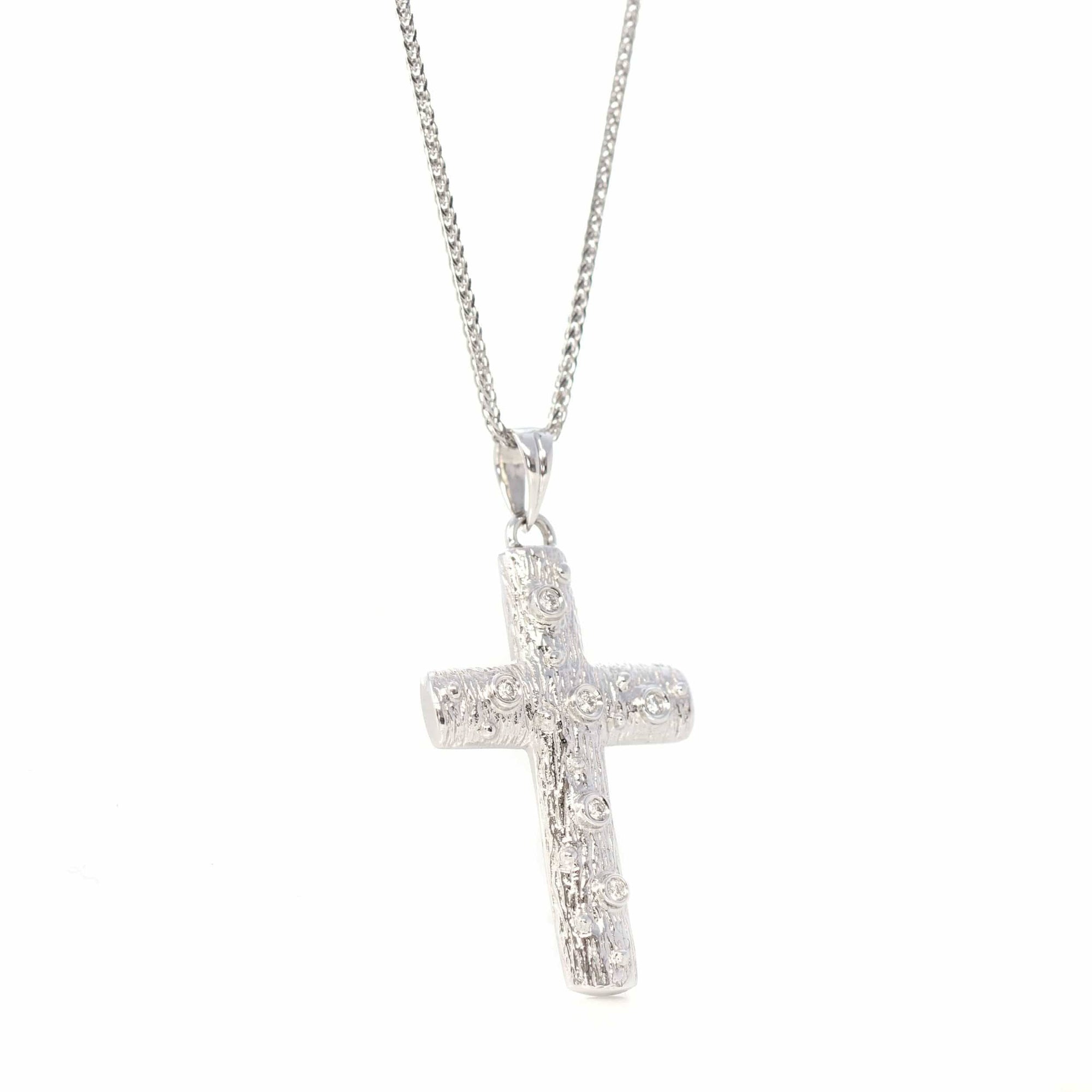 Baikalla Jewelry 24K Pure Yellow Gold Pendant 18K White Gold Cross Pendant Necklace With Diamond