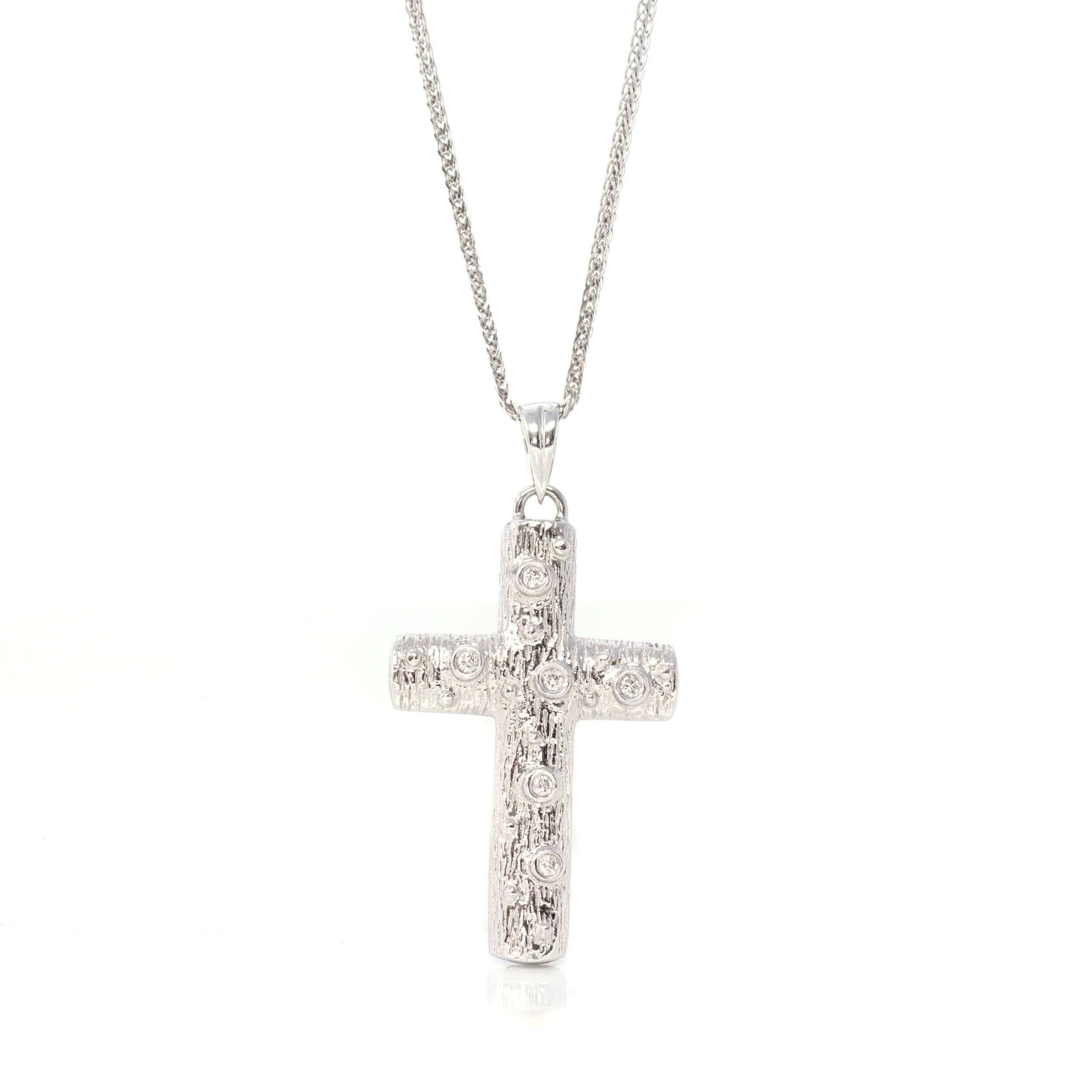 Baikalla Jewelry 24K Pure Yellow Gold Pendant 18K White Gold Cross Pendant Necklace With Diamond