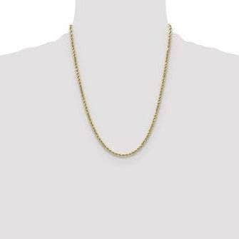 Baikalla Jewelry 14K Yellow Gold Pendant 14K 4.3 mm Semi Solid Diamond-cut Rope with Lobster Clasp Gold Chain