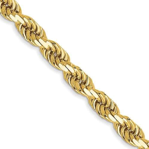 Baikalla Jewelry 14K Yellow Gold Pendant 14K 3.3 mm Solid Diamond-cut Rope with Lobster Clasp Gold Chain