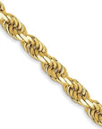 Baikalla Jewelry 14K Yellow Gold Pendant 14K 3.5mm Semi Solid Diamond-cut Rope with Lobster Clasp Gold Chain