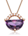 Baikalla Jewelry Amethyst Necklace Baikalla™ "Jean" 18K Gold Genuine Topaz Necklace W/Diamonds "My other Half is You" Collection