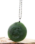 Baikalla Jewelry Baikalla™ "Lucky Jade Elephant" Nephrite Jade Necklace With Natural Jadeite Beads Necklace