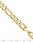 Baikalla Jewelry 14K Yellow Gold Pendant 14K 10 mm Solid Flat Figaro with Lobster Clasp Yellow Gold Bracelet