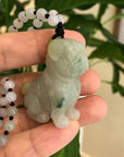 Baikalla Jewelry Jade Carving Necklace Baikalla™ Natural Jadeite Jade Shar Pei Dog Carving, Collectibles