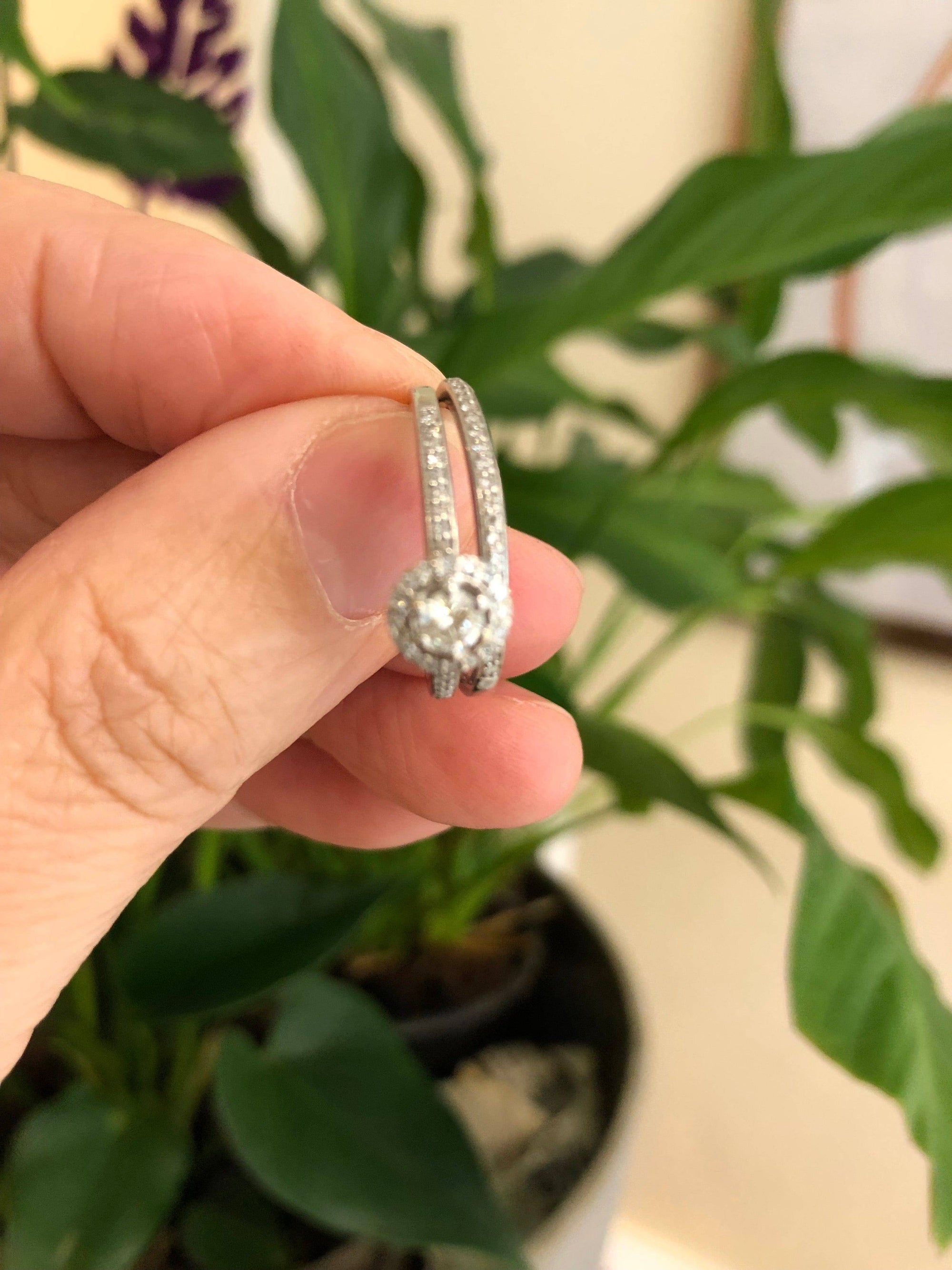 Baikalla 14K W Diamond Engagement Wedding Set