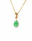 Baikalla Jewelry Gold Jadeite Necklace 18k Yellow Gold Jadeite Jade Diamond Pendant Necklace