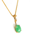 Baikalla Jewelry Gold Jadeite Necklace 18k Yellow Gold Jadeite Jade Diamond Pendant Necklace