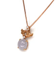 Baikalla Jewelry Gold Jadeite Necklace Pendant Only "Lavender Apricot Blossoms "18k Rose Gold Lavender Jadeite Jade Diamond Pendant Necklace