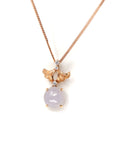 Baikalla Jewelry Gold Jadeite Necklace "Lavender Apricot Blossoms "18k Rose Gold Lavender Jadeite Jade Diamond Pendant Necklace