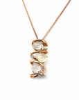 Baikalla Jewelry Gold Jadeite Necklace Baikalla™ "Alice" 18k Rose Gold Ice Jadeite Jade Diamond Pendant Necklace