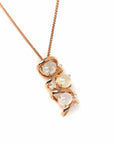 Baikalla Jewelry Gold Jadeite Necklace Baikalla™ "Alice" 18k Rose Gold Ice Jadeite Jade Diamond Pendant Necklace